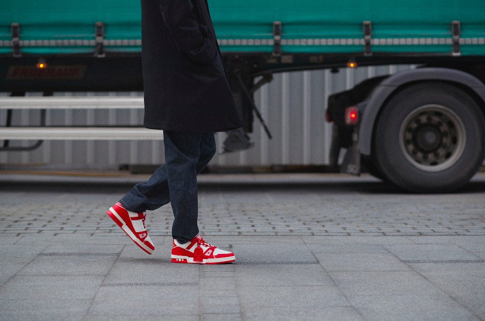 Louis Vuitton Red Fashion Sneakers for Men