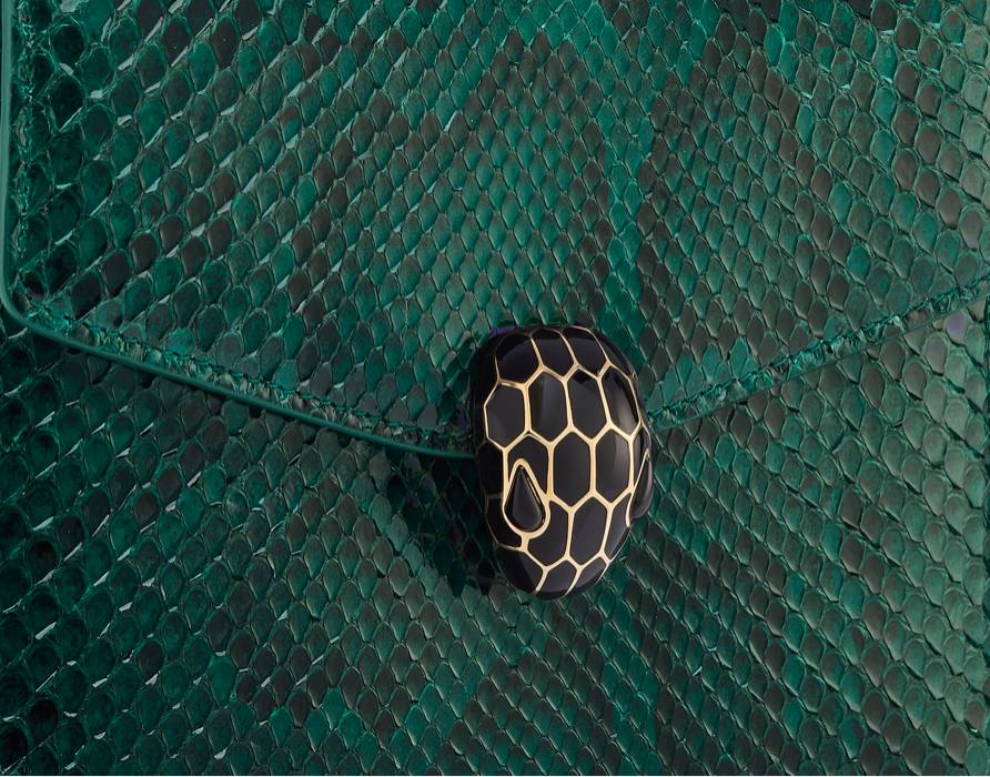 Bvlgari Maxi Serpenti Metallic Leather Chain Top Handle Bag In