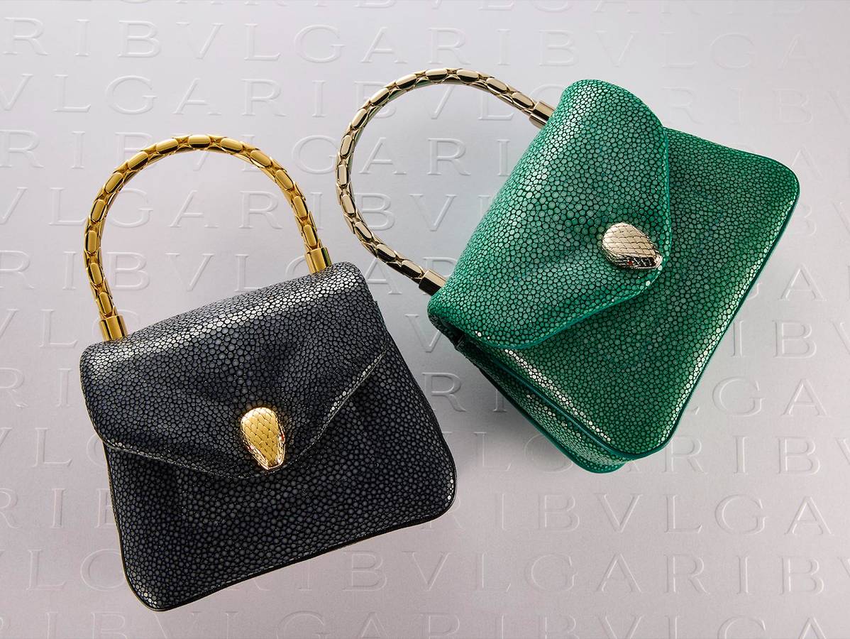 Serpenti leather handbag