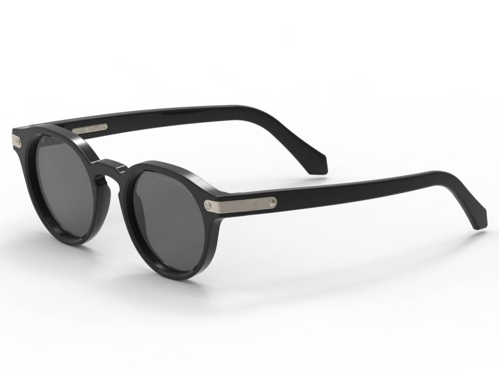 Louis Vuitton LV Signature Square Round Sunglasses Black Acetate. Size U