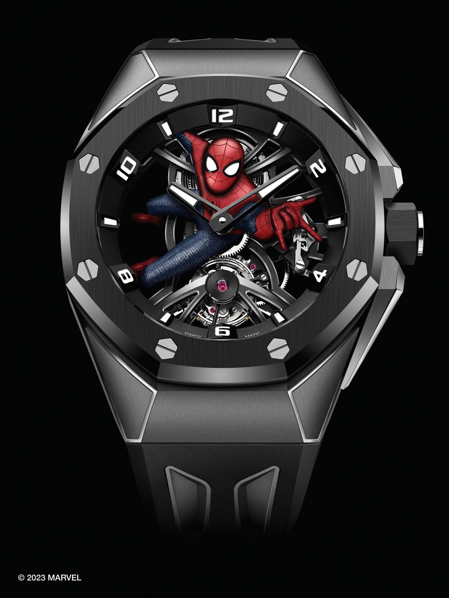 audemars piguet collaborates with marvel on black panther royal oak watch