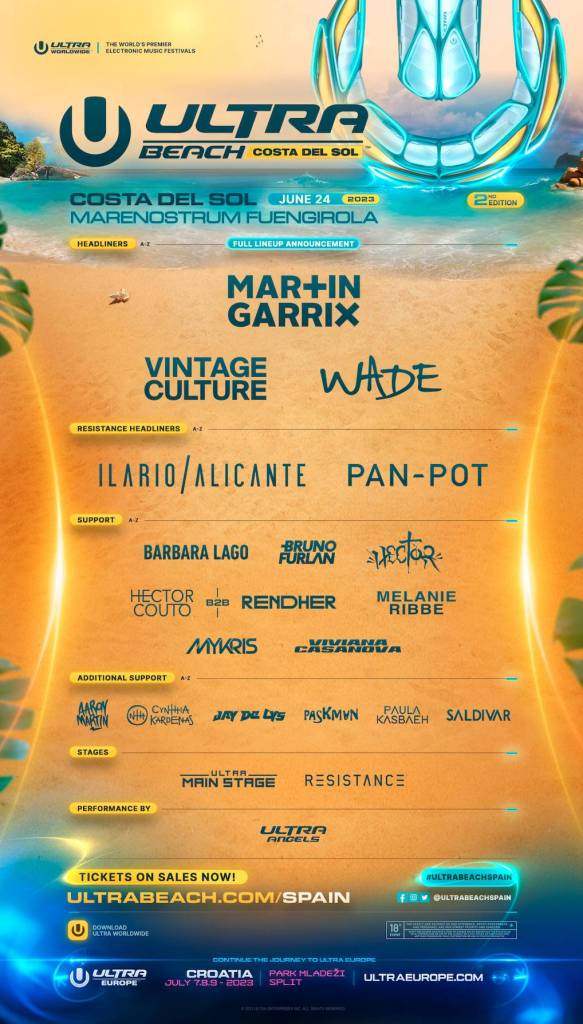 ULTRA BEACH COSTA DEL SOL UNVEILS FULL LINEUP FOR 2023 EDITION Numéro